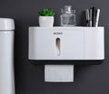 Wall Mounted Toilet Roll Holder With Storage Shelf, Toilet Paper Box, Hand Wiping Tissue Dispenser, Toilet Tissue Rack