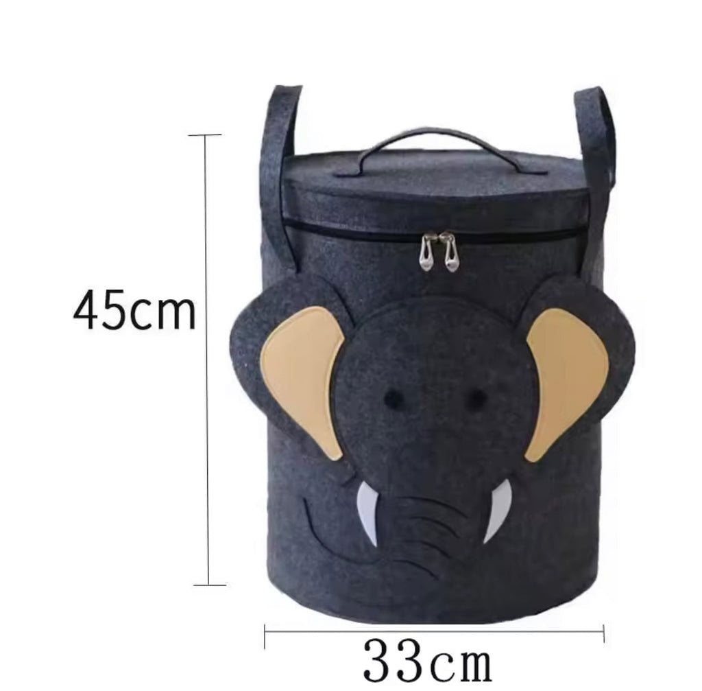 Cartoon Design Kids Toy Storage Basket, Large Capacity Foldable Toy Organizer Bin, Childrens Laundry Basket