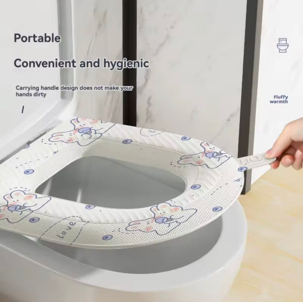 Comfortable Waterproof Toilet Seat Mat, Reusable Non-Slip Toilet Seat Cover, Washable Toilet Seat Cover