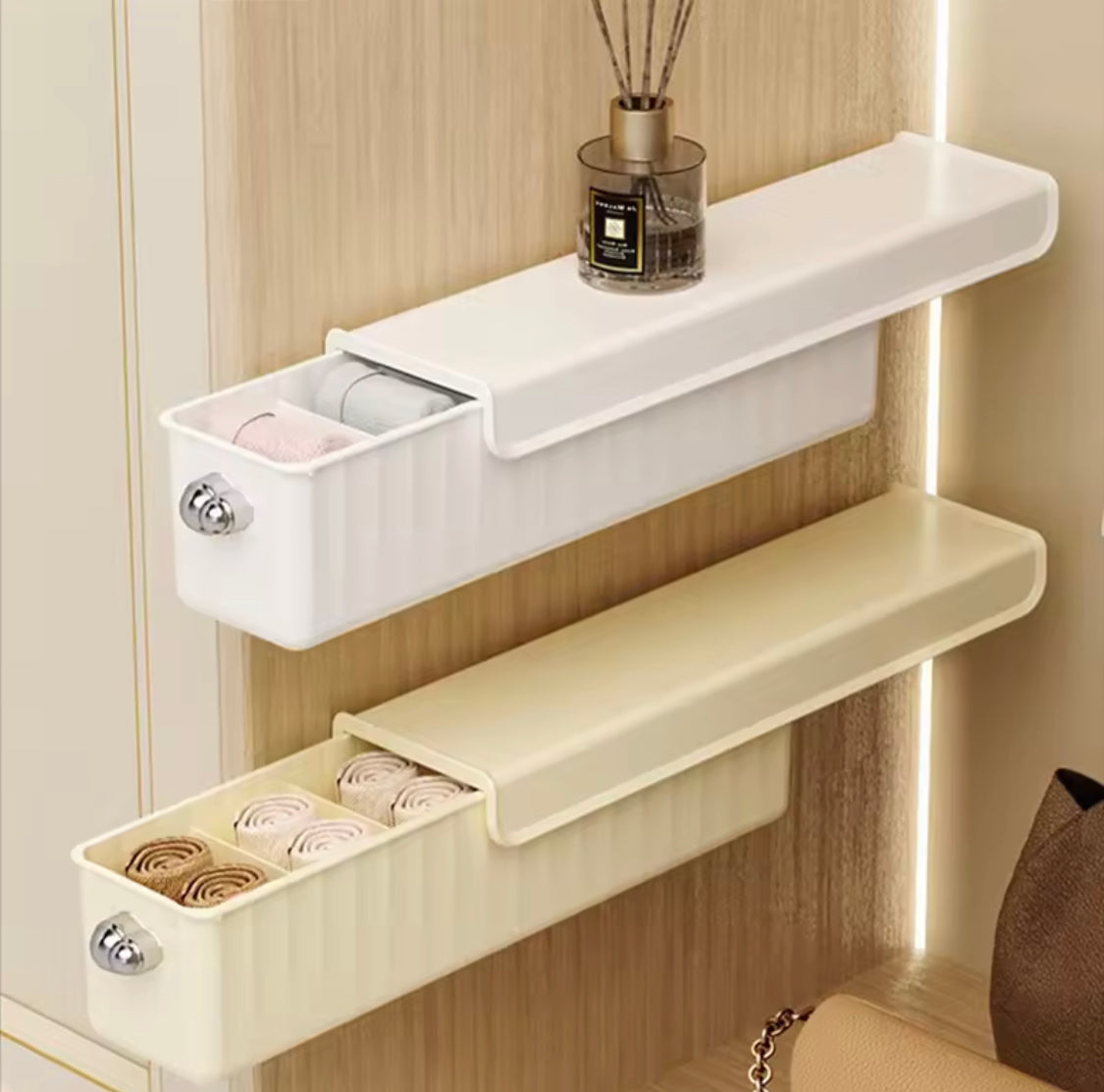 Hanging Wall Mounted Organizer, Undergarments Drawer Organizer, Multi Grid Drawer Organizer, Slim Slide Storage Organizer