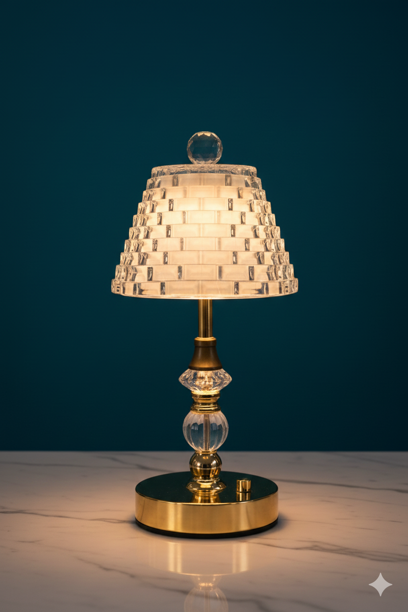 Luxury Acrylic Crystal Lamp, Modern Crystal Desk Lamp
Gold Base Crystal Table Lamp