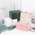Retro Design Three Layer Jewelry Box, Multilayer Leather Earrings Organizer, Modern Style Jewelry Organizer