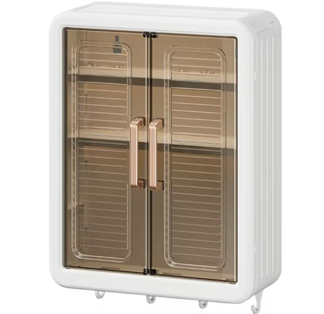 Multilayer Bathroom Storage Cabinet With Hooks, Kitchen Seasoning Storage Shelf, Multipurpose Cabinet with Doors and Shelves, Wall Mounted Cabinet, Home And Living Organizer