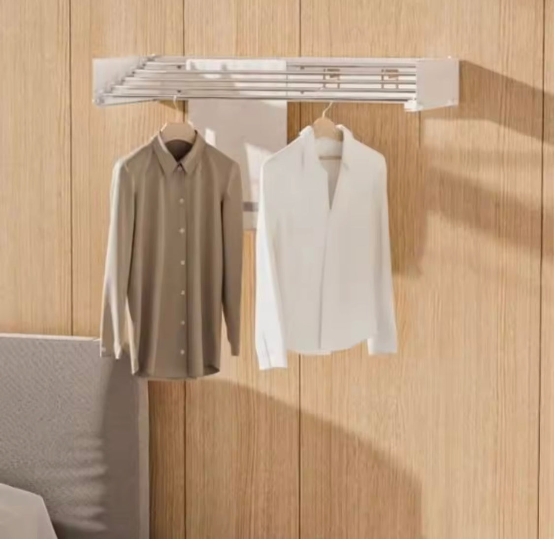 Wall Mounted Foldable Clothes Rack, Clothes Drying Hanger, Heavy Duty Clothesline Pole Hanger, Foldable Towel Holder, Wardrobe Organizer