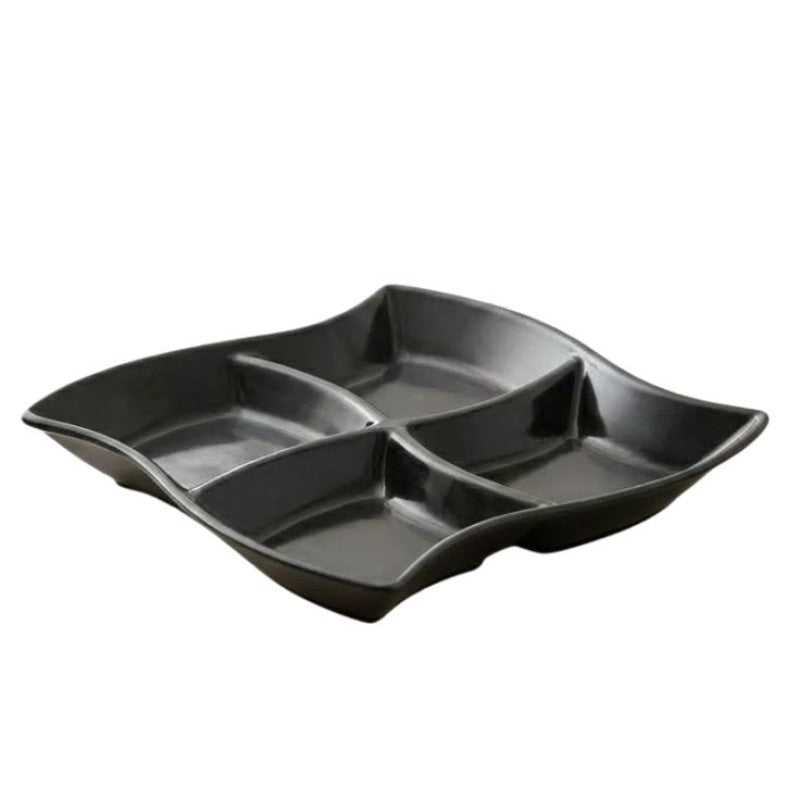 4 Partition Snack Plate, Party Snack Tray, Smart Serving Plate, Kitchen Serving Tray