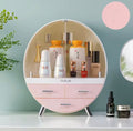 Oval Shape Cosmetic Organizer With Drawer, Makeup Sundries Storage Organizer, Cosmetic Display Case, Dust Proof Storage Rack
