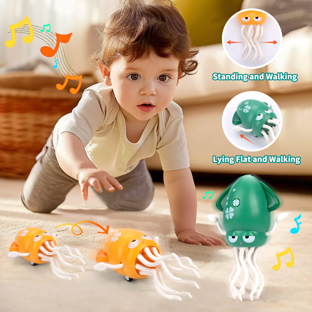 Electronic Dancing Squid Toy, Simulated Music Octopus Toy, Dancing Jellyfish Squid Toy