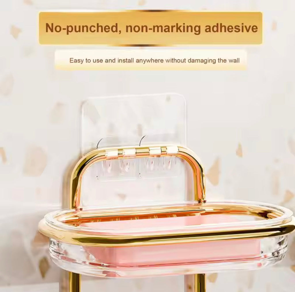Easy Drainage Soap Dish, Wall Adhesive Soap Dish, Luxury Bathroom Design Soap Tray