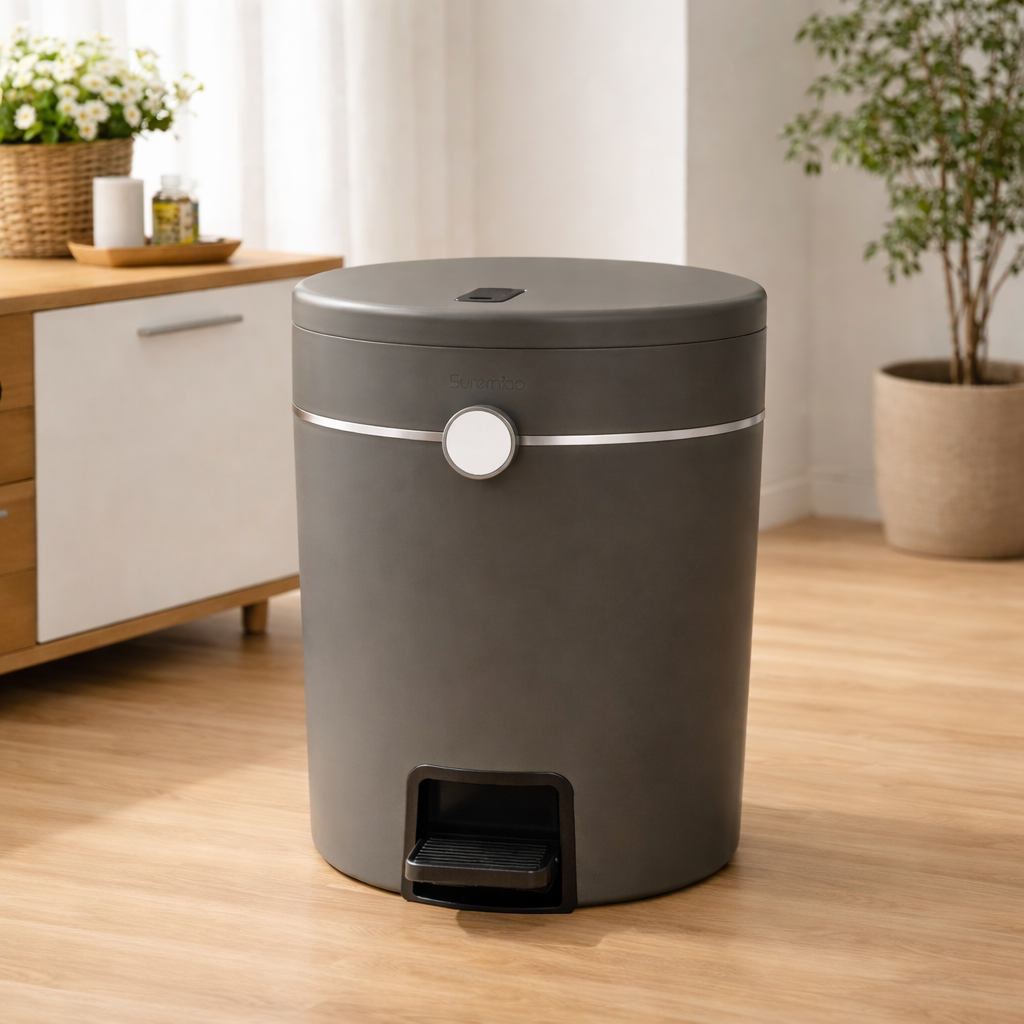 Smart Pedal Dustbin, Manual Disposal Trash Can, Wastebasket Garbage Container, Bathroom Kitchen Garbage Bucket