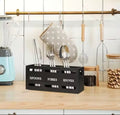 Wooden Multi Compartment Cutlery Holder, Tableware Cutlery Organizer, Caddy Wood Cutlery Holder, Countertop Three Compartment Cutlery Organizer