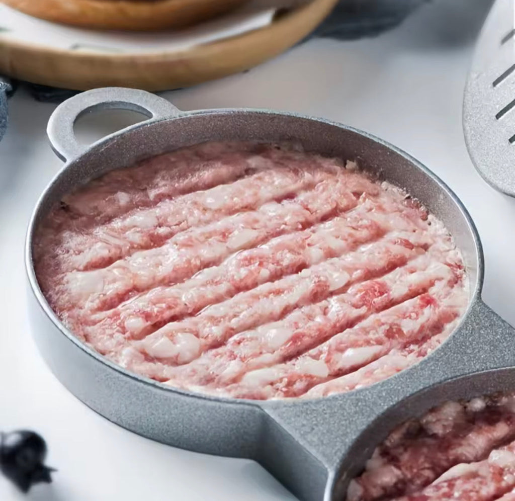 Double Hamburger Patty Presser, Patty Mold For Smashed Burger, Beef Veggie BBQ Barbecue Grill