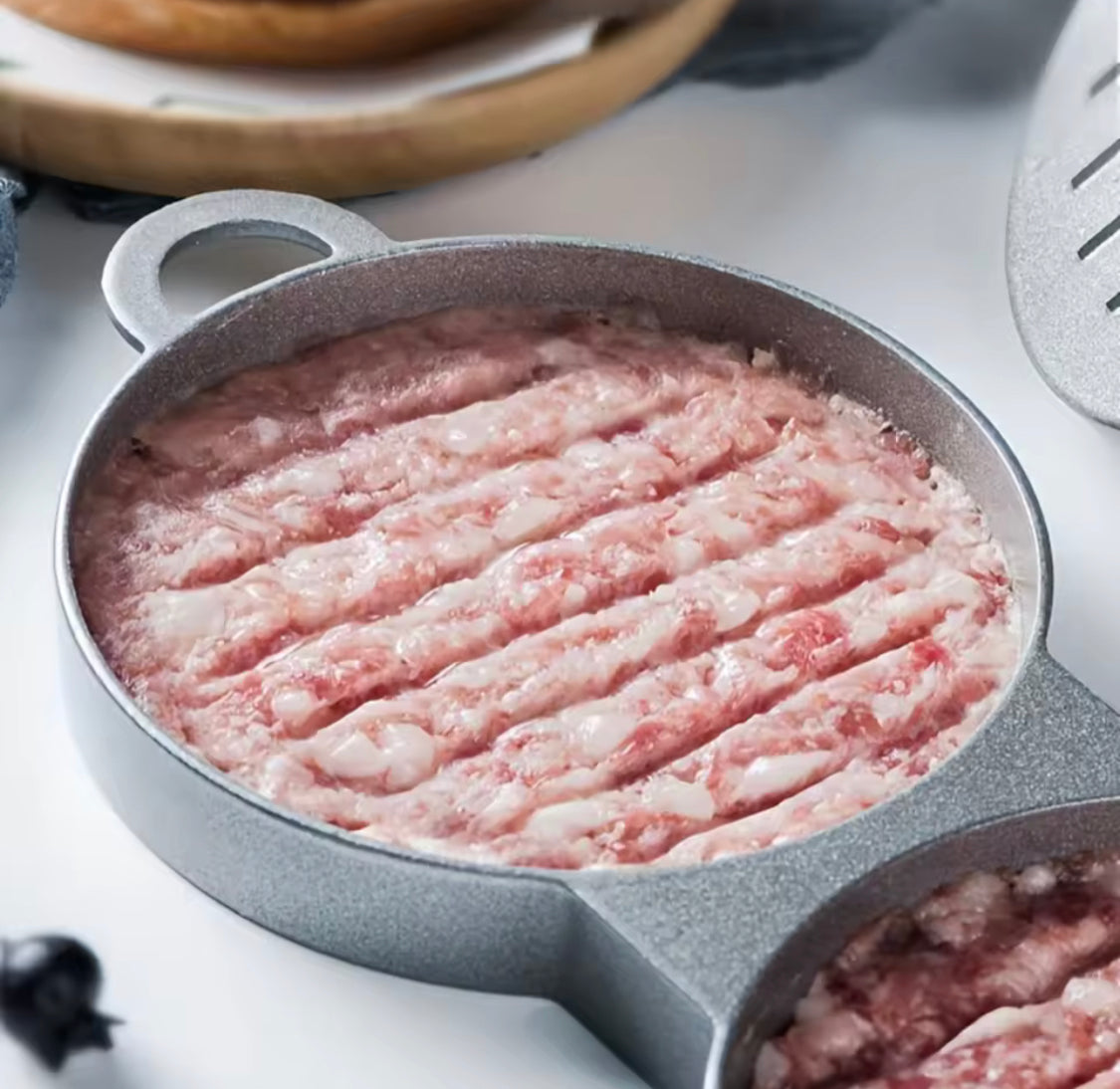 Double Hamburger Patty Presser, Patty Mold For Smashed Burger, Beef Veggie BBQ Barbecue Grill