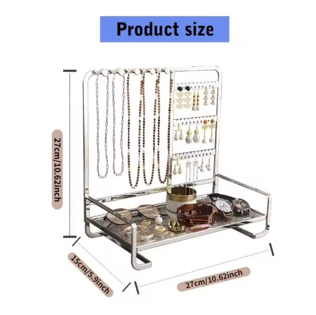 Elegant Metal Jewelry Stand, Jewelry Display Stand, Makeup And Jewelry Stand, Luxury Style Jewelry Stand