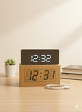USB Operated Multifunction Alarm Desk Clock, Mirror Table Clock, Mini Digital Alarm Clock