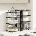 Adjustable Pan Rack Organizer, Heavy Duty Pot Rack, Multilayer Countertop Pan Shelf, Adjustable Cabinet Under Sink Pan Rack