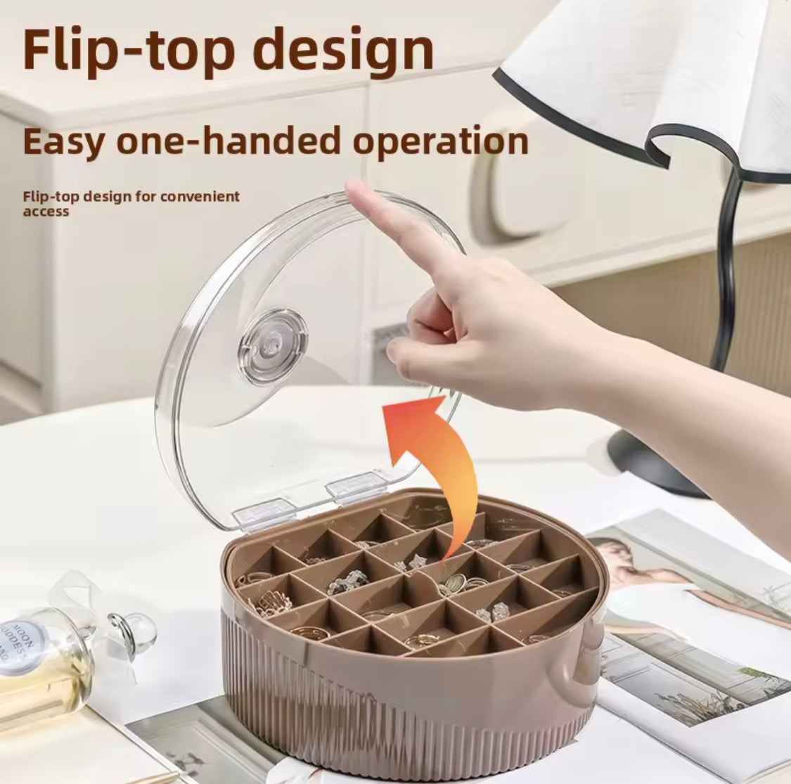 Elegant Multilayer Earrings Storage Box, Dust Proof Multiple Compartments Jewelry Box, Jewelry Box Organizer For Dressing Table