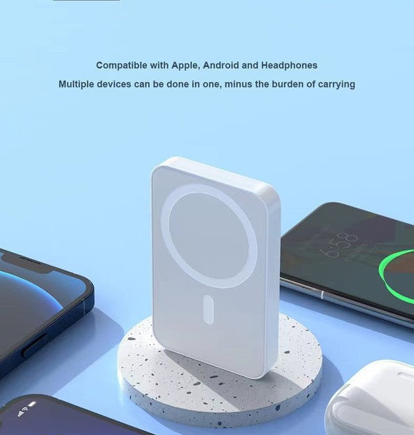 Magnetic Wireless Fast Charger, Mini Magnet Power Bank, Portable Wireless Power Bank, Wireless Magnetic Battery Pack