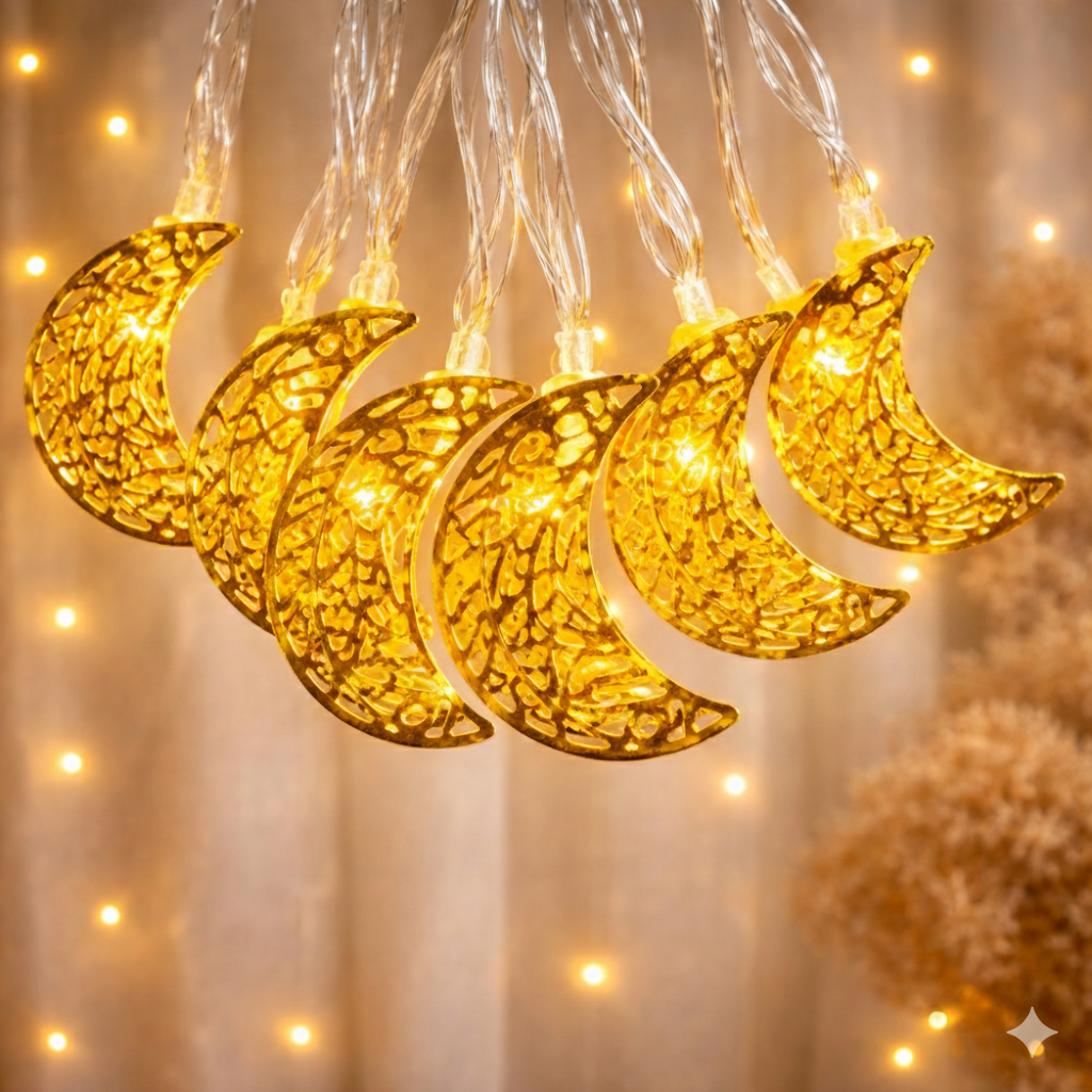 LED Moon String Light, LED Holiday Lamp, Decorative Fairy Light, Battery Operated Party Lights