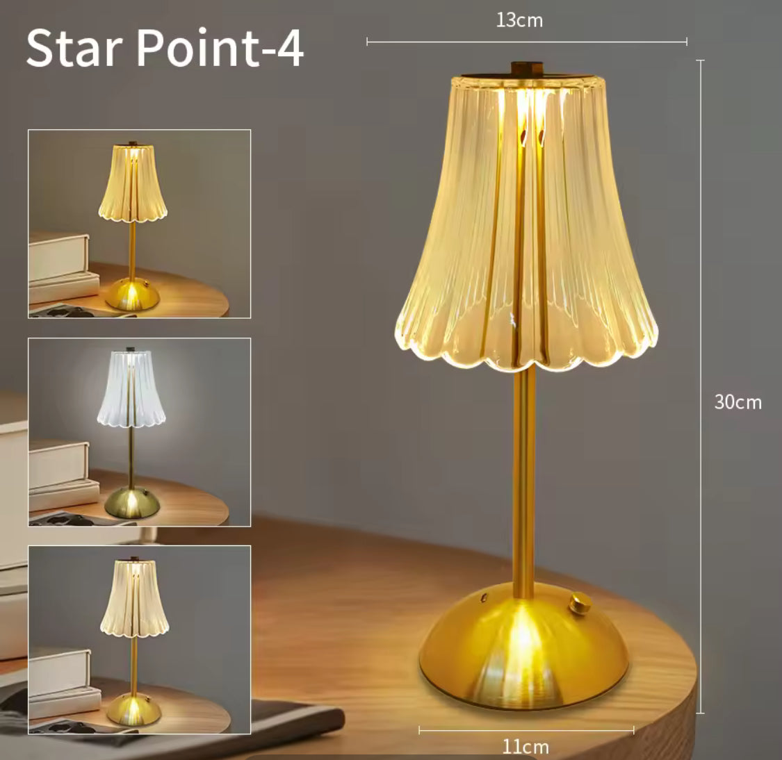 Luxury Elegant Desk Lamp, Desktop Decor Table Lamp, LED Touch Sensor Lamp, Wireless Reading Lamp