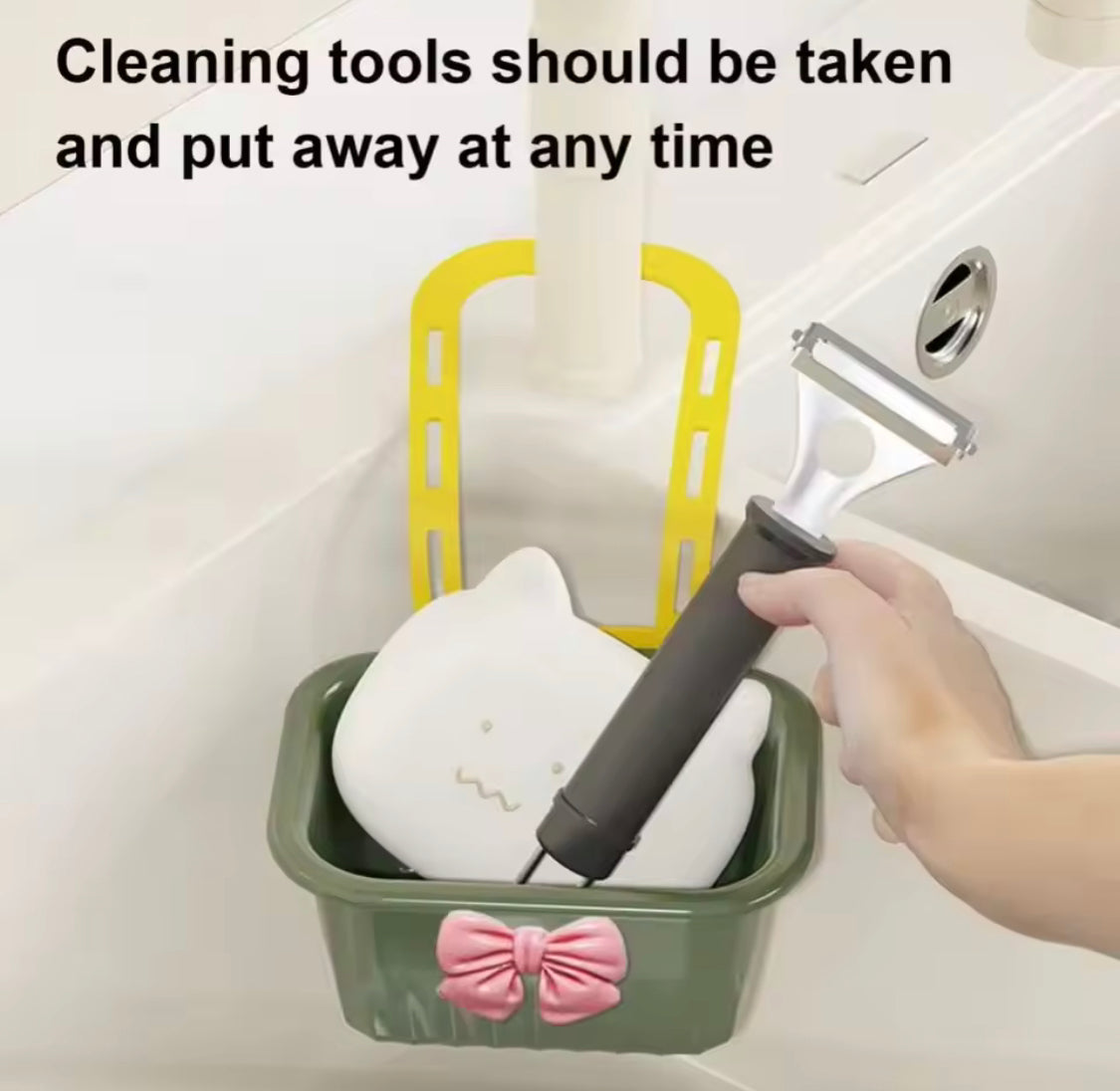 Creative Bow Sink Hanging Strainer Basket, Detachable Multifunctional Sink Caddy Basket, Kitchen Sink Washing Storage Rack, Hanging Drain Rack Basket