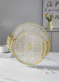 Elegant 3 Piece Serving Tray Set, Dinnerware Serving Tray, Set Of 3 Glass Tray Set