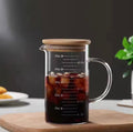 Glass Measuring Cup With Lid, Heat Resistant Measuring Cup With Handle, Laboratory Beaker Measuring Mug