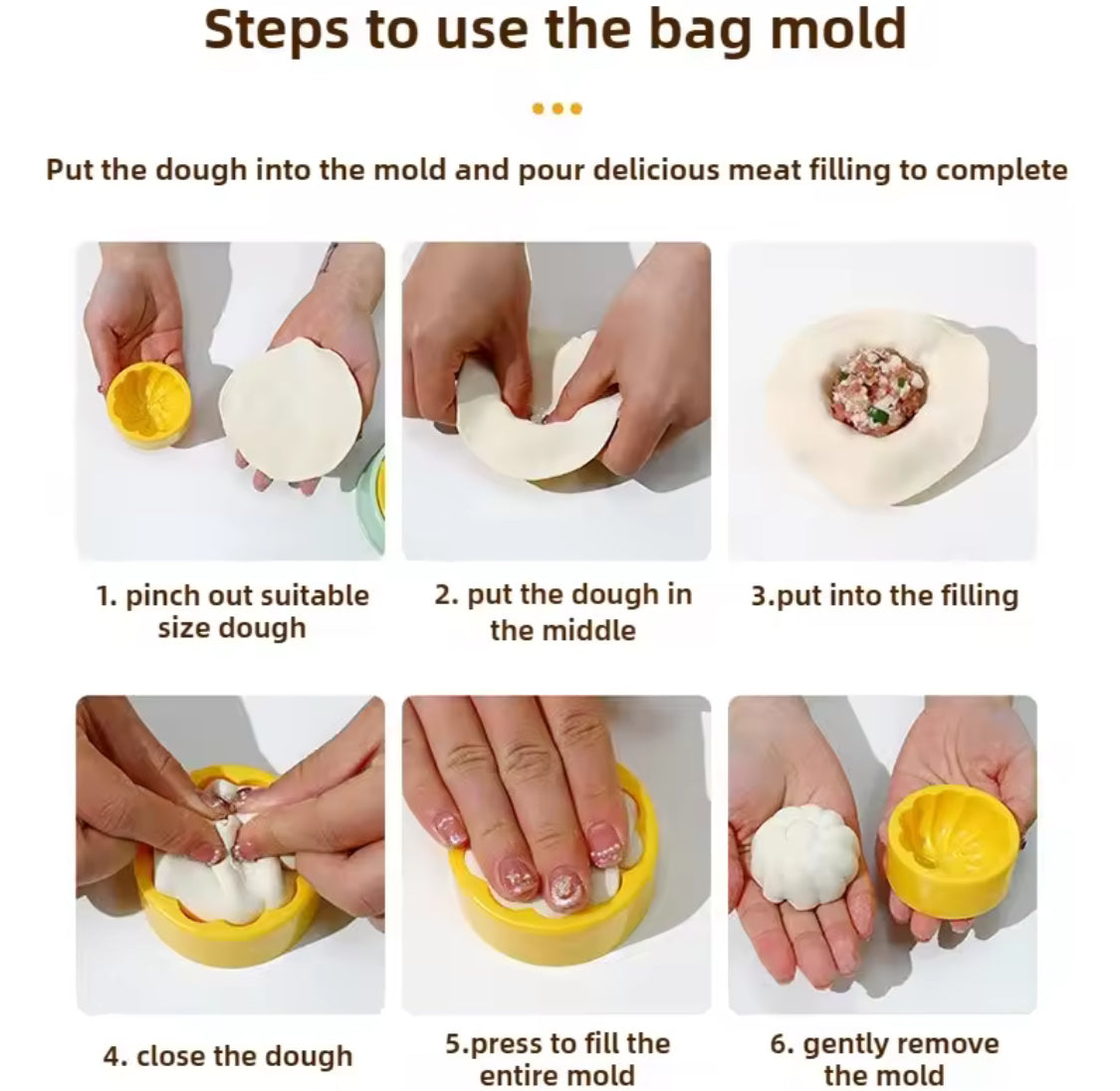 3 In 1 Kitchen Dumpling Mold,  Dumpling Maker Mold, Dough Skin Molder Machine, Rolling Dough Dumpling Machine, Manual Tortilla Maker, Dough Pressing Tool, Kitchen Dumpling Making Tool