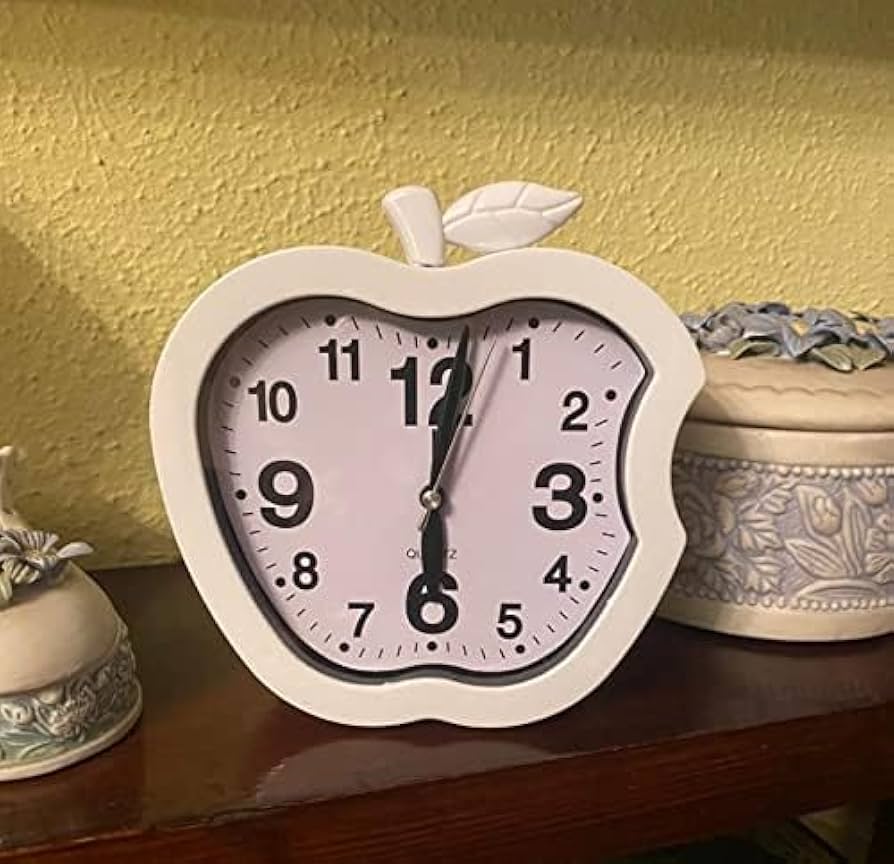 Apple Shape Bedside Desk Clock, Decorative Wall Clock, Living Room Home Clock