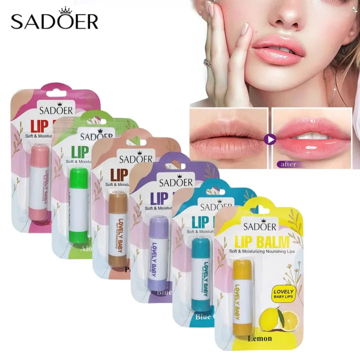 Set Of 2 Fruity Flavours Lip Balm, Long Lasting Moisturizing Lip Balm, Flavoured Moisturizing Lip Balm