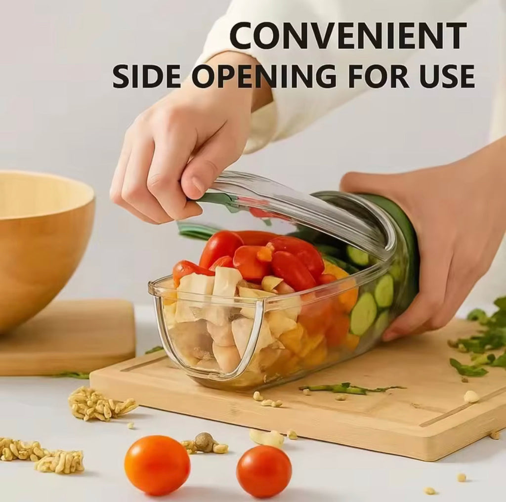 Portable Plastic Salad Box, Leakproof Salad Container, Fruit Container With Side Opening Cover, Lunch Box Container For Office