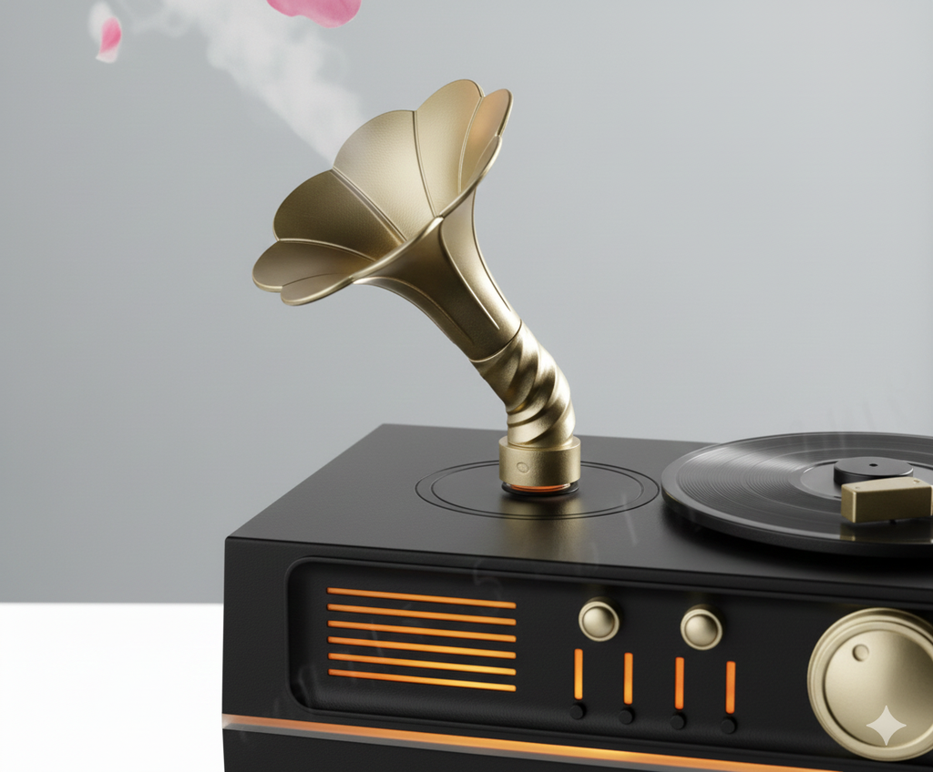 Vintage Gramophone Bluetooth Speaker With Humidifier, Retro Gramophone Air Humidifier, Aroma Humidifier, Home Office  Air Purifier