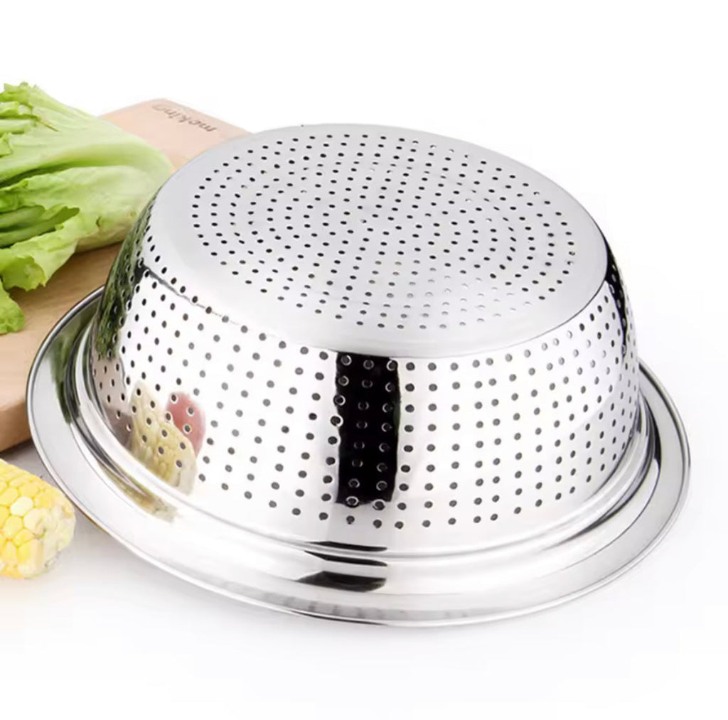 Stainless Steel Round Strainer, Fruit Basket Sifter, Stainless Steel Colander, Vegetable Washing Strainer