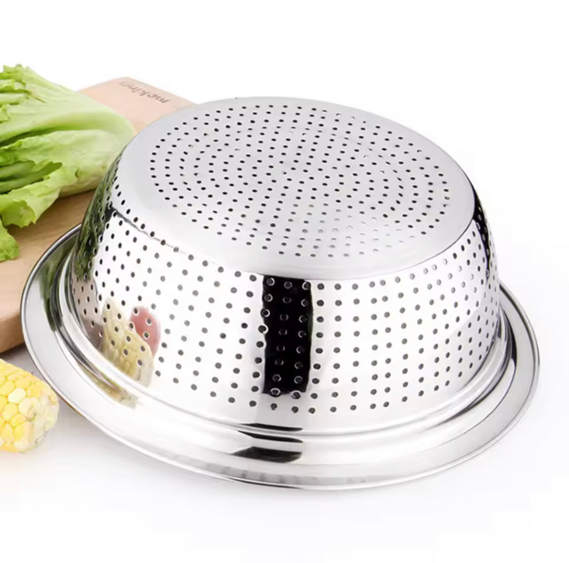 Stainless Steel Round Strainer, Fruit Basket Sifter, Stainless Steel Colander, Vegetable Washing Strainer