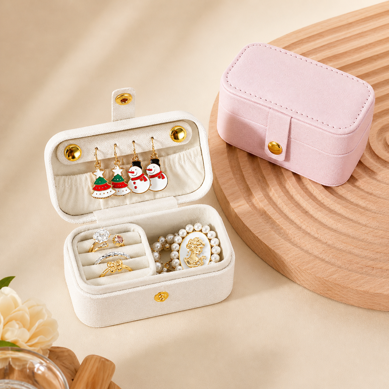 Travel Jewelry Case, Mini Jewelry Organizer, Mini Ring And Earring Box, Mini Storage Jewelry Box, Everyday Jewelry Case