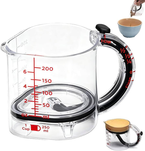 4 in 1 Adjustable Measuring Cup, Multifunctional Kitchen Measuring Cup, Space Saving Measuring Cup