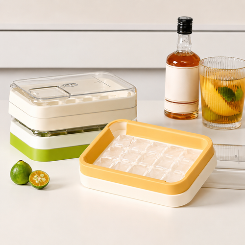 15 Grid Ice Cube Container, Fresh Cube Ice Tray Box, Chill Ice Box Maker, Pure Freeze Ice Box