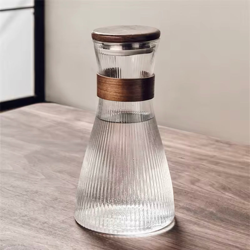Japanese Style Glass And Jug Set, Set Of 4 Glasses With Jug, Heat Resistance Water Pitcher With Glass