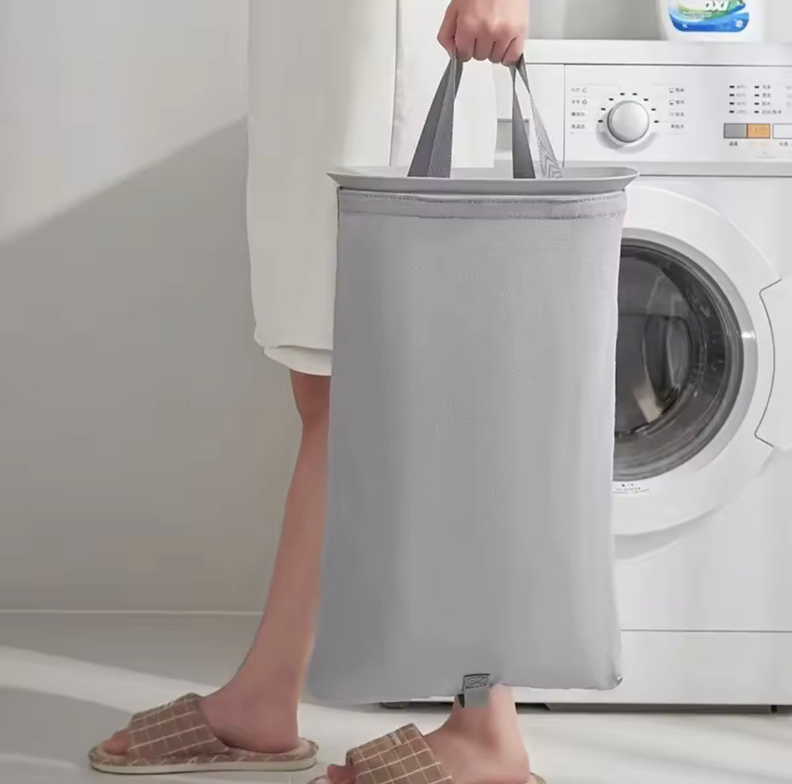Foldable Laundry Basket With Lid, Dual Compartment Laundry Basket, Dirty Clothes Basket With Lid