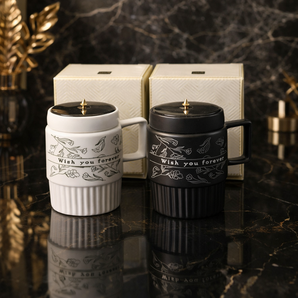 Floral Design Ceramic Coffee Mug With Lid, Creative Mug With Lid, Camping Ceramic Coffee Mugs (1 Pc)