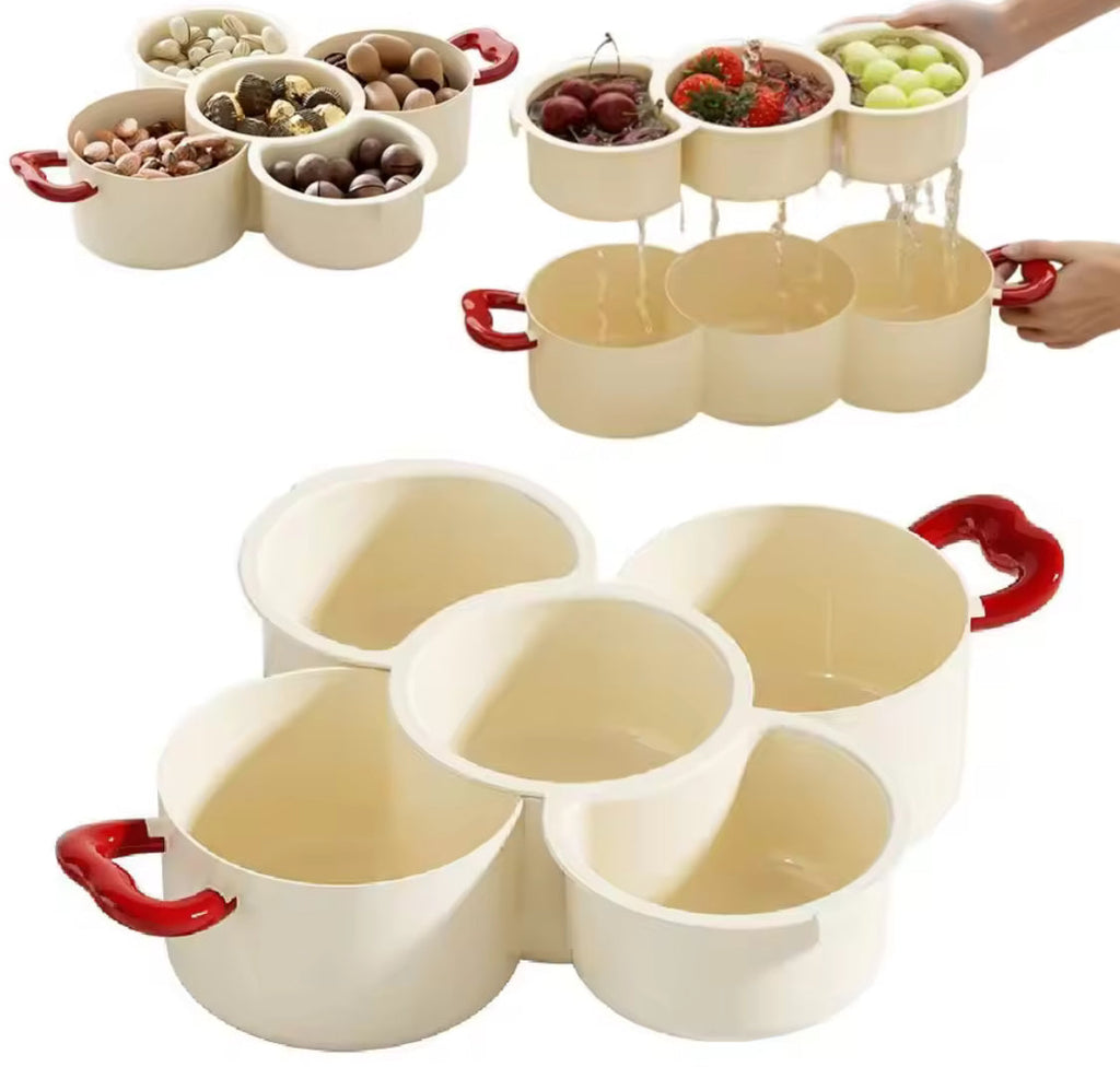 2 in 1 Fruit Drain Basket, Dried Fruit Plate Organizer, Multifunctional Drain Basket