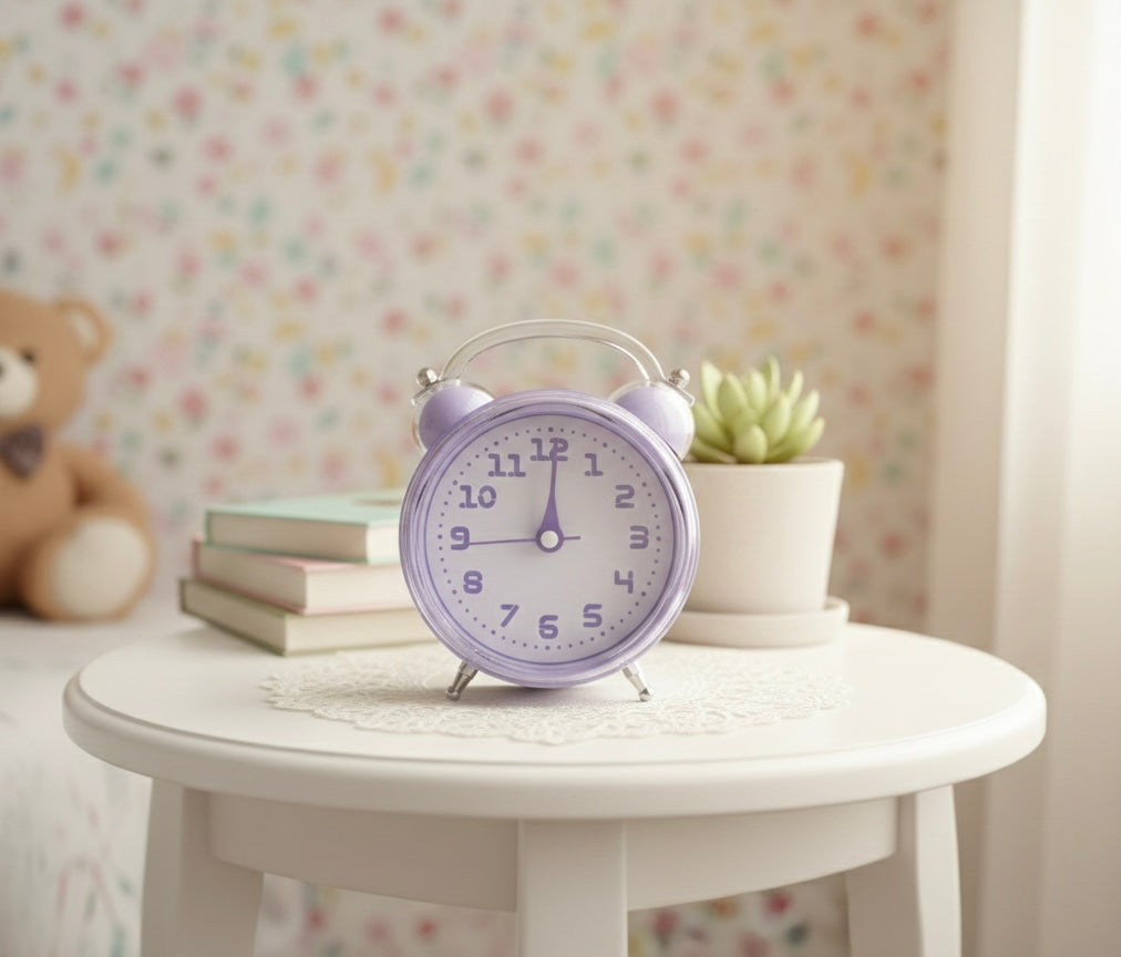 Cute Alarm Clock, Kids Twin Bell Alarm Clock, Analog Quartz Display Clock