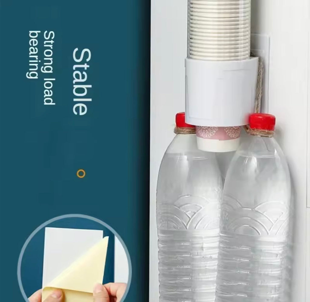 Wall Mounted Automatic Cup Storage Container, Disposable Paper Cup Holder, Plastic Cup Paper Dust Storage Rack