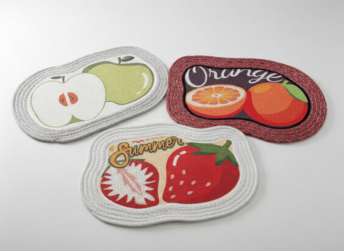 Fruit Fusion Kitchen Mats, Kitchen Anti Slip Mat, Fresh Fruit Kitchen Coasters