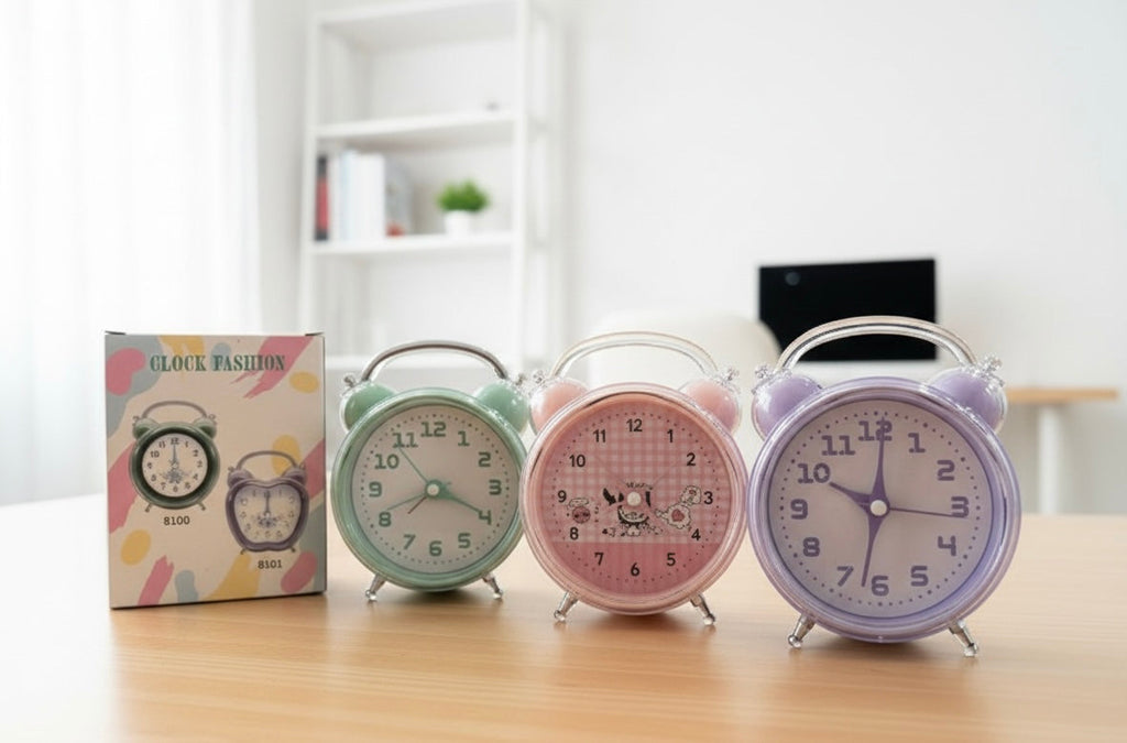 Mini Retro Twin Bell Alarm Clock, 
Metal Twin Bell Alarm Clock, Analog Quartz Display Clock, Easy Operate Bedside Analog Small Desk Clock
