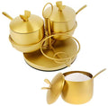 3pcs Stainless Steel Seasoning Jar With Spoon, Sealed Food Storage Container