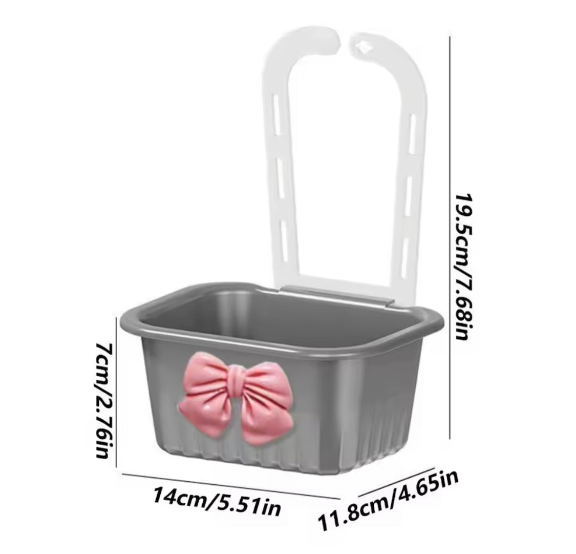 Creative Bow Sink Hanging Strainer Basket, Detachable Multifunctional Sink Caddy Basket, Kitchen Sink Washing Storage Rack, Hanging Drain Rack Basket