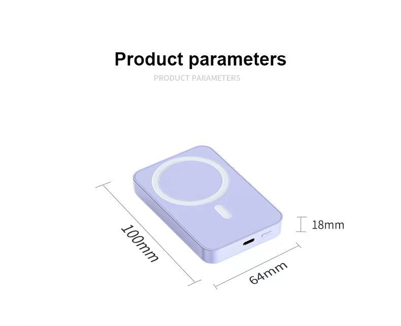 Magnetic Wireless Fast Charger, Mini Magnet Power Bank, Portable Wireless Power Bank, Wireless Magnetic Battery Pack