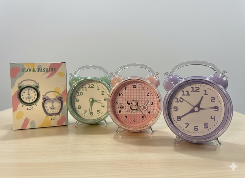Cute Alarm Clock, Kids Twin Bell Alarm Clock, Analog Quartz Display Clock