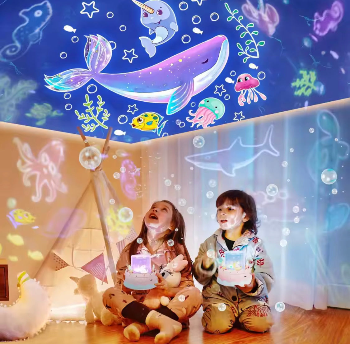 360° Rotating Starry Sky Projector, Kids Night Light Projector, 21 in 1 Carousel Projector Nightlight, Star Galaxy Projector
