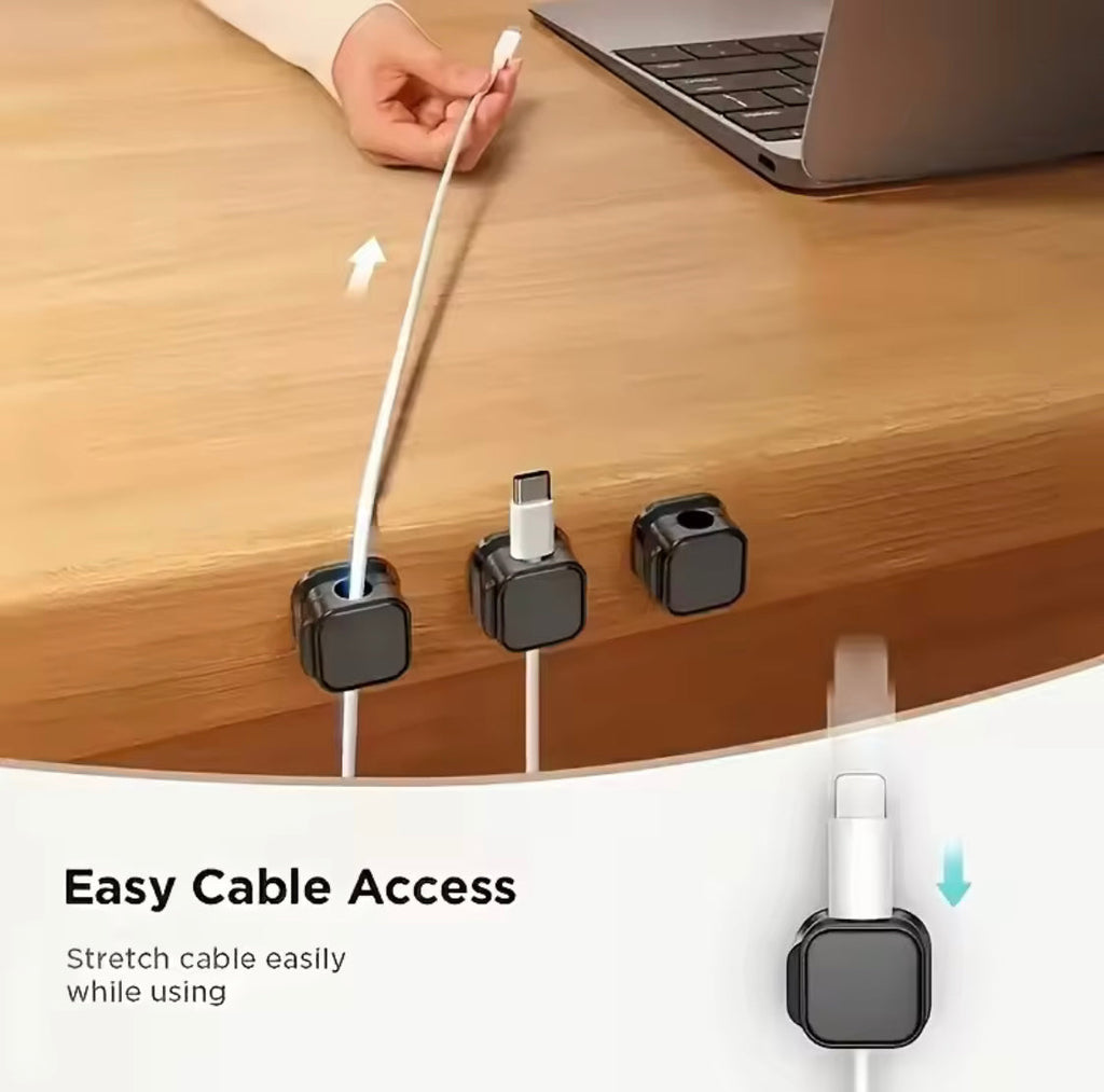 Set Of 6 Magnetic Cable Holder, Desktop Adjustable Magnetic Clips, Under Desk Cable Cord Holder